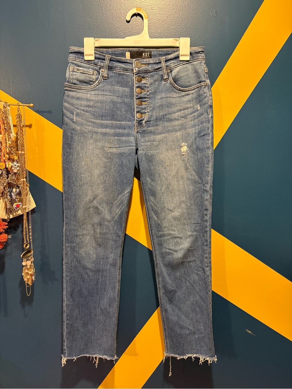 Kut from the Kloth Medium Wash "Rachael" Fab Ab Mom Jeans EUC